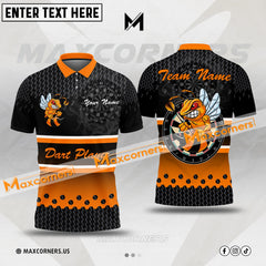 Maxcorners Darts Bee Mutilcolor Options Personalized Name, Team Name 3D Polo Shirt