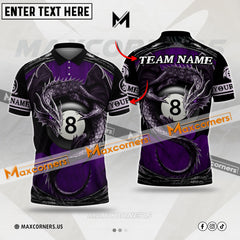 Maxcorners Billiard Dragon 8-Ball  Multicolor Options Personalized Name, Team Name 3D Polo Shirt