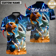 Maxcorners Lion vs Shark Bowling Jersey Multicolor Customized Name, Team Name 3D Shirts