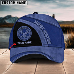 Maxcorners Moose Hunting Leather Pattern Multicolor Personalized Name 3D Cap