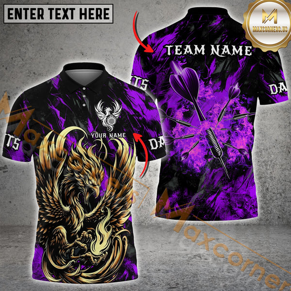 Maxcorners Phoenix Darts Jersey Customized Name, Team Name 3D Polo Shirt