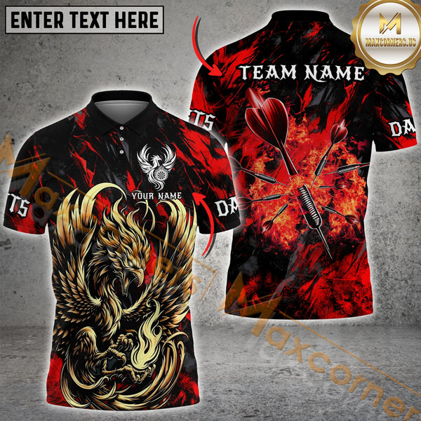 Maxcorners Phoenix Darts Jersey Customized Name, Team Name 3D Polo Shirt