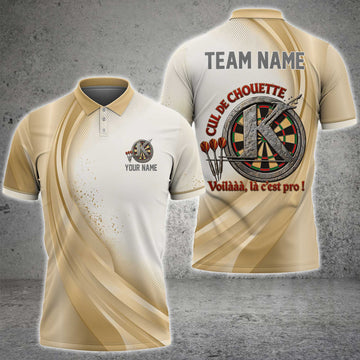 Maxcorners Darts Ivory White Gold Luxury Dartboard Personalized Name 3D Unisex Shirt For Julien Arthus