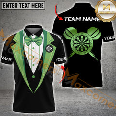 Maxcorners Gentleman Style Darts Jersey Multicolor Option Customized Name, Team Name 3D Polo Shirt