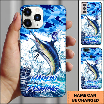 Maxcorners Marlin Fishing Blue Ocean Splash Art 3D Phone Case