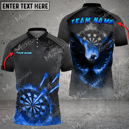 Maxcorners Darts Diabolus Unique Multicolor Option Customized Name, Team Name 3D Polo Shirt (6 Colors)