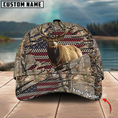 Maxcorners Elk Hunting Personalized Name 3D Cap (2 colors)
