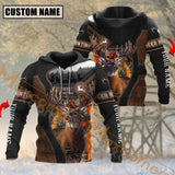 Maxcorners Deer Hunting Orange Camouflage Forest Pattern Custom Name Shirt 3D All Over Printed Clothes