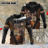 Maxcorners Deer Hunting Orange Camouflage Forest Pattern Custom Name Shirt 3D All Over Printed Clothes