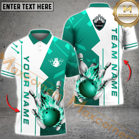 Maxcorners Ball Flame Bowling Jersey Multicolor Options Personalized Name, Team Name 3D Shirt