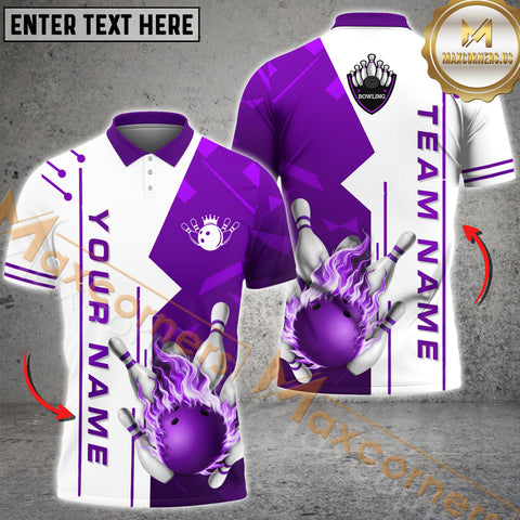 Maxcorners Ball Flame Bowling Jersey Multicolor Options Personalized Name, Team Name 3D Shirt