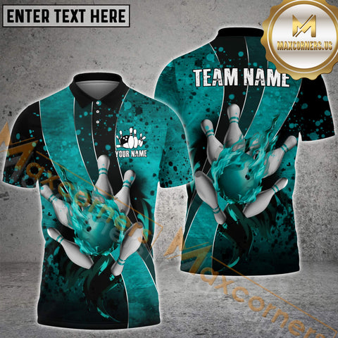 Maxcorners Ball Flame Bowling Jersey Multicolor Options Personalized Name, Team Name 3D Shirt