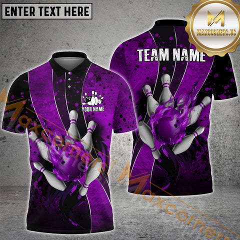 Maxcorners Ball Flame Bowling Jersey Multicolor Options Personalized Name, Team Name 3D Shirt