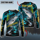 Maxcorners Chinook Fishing Blue Smoke Camo Sun Protection Personalized Name, Team Name Long Sleeve Shirt