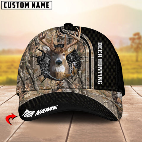 Maxcorners Camo Deer Hunting Pursuit Multicolor Personalized Name 3D Cap