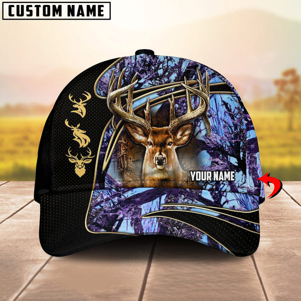 Maxcorners Wilderness Deer Hunting Camo Multicolor Personalized Name 3D Cap