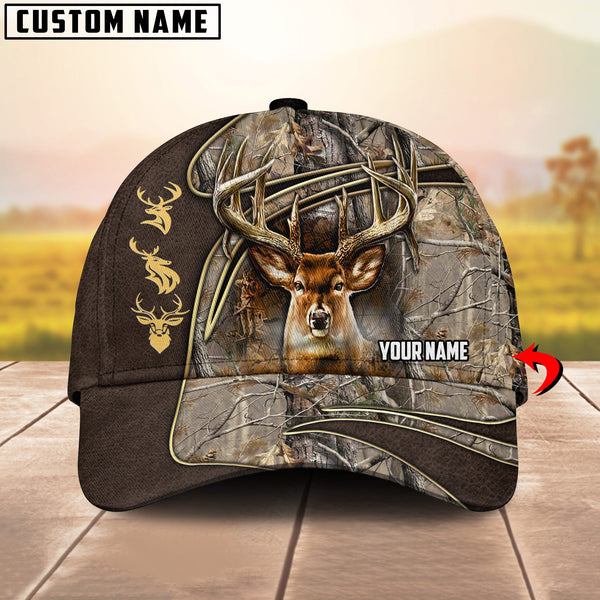 Maxcorners Wilderness Deer Hunting Camo Multicolor Personalized Name 3D Cap