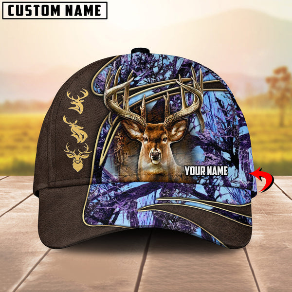 Maxcorners Wilderness Deer Hunting Camo Multicolor Personalized Name 3D Cap