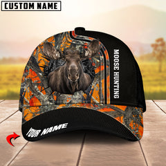 Maxcorners Camo Moose Hunting Pursuit Multicolor Personalized Name 3D Cap