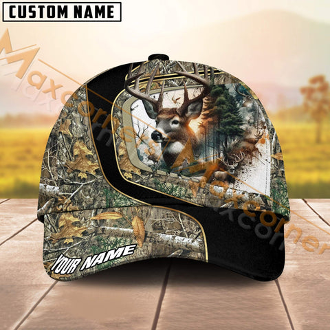 Maxcorners Hunting Deer Camo Pattern Multicolor Option Personalized 3D Cap