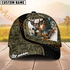 Maxcorners Hunting Deer Camo Pattern Multicolor Option Personalized 3D Cap