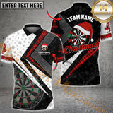 Maxcorners Darts Dartboard Caro Pattern Xmas Style Flame Customized Name, Team Name 3D Polo Shirt