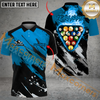 Maxcorners Billiards Ball 8 Burning Rack Pattern Personalized Name, Team Name 3D Polo Shirt (4 Colors )