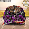 Maxcorners Wilderness Whitetail Buck Camo Terrain Antler Skull US Flag Personalized Hat 3D Printed Multicolor