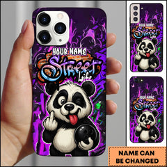 Maxcorners Bowling Street Style Graffiti Panda Personalized Name 3D Phone Case