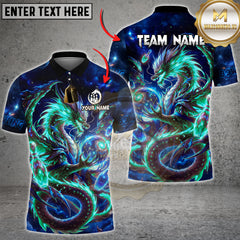 Maxcorners Bowling Cosmic Fire Dragon  Multicolor Customized Name, Team Name 3D Shirts