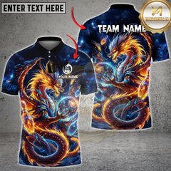 Maxcorners Bowling Cosmic Fire Dragon  Multicolor Customized Name, Team Name 3D Shirts
