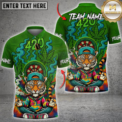 Maxcorners Darts 420 Smoking Tiger Zen Cartoon Personalized Name 3D Unisex Shirt