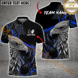 Maxcorners Bowling Majestic Eagle Multicolor Option Customized Name, Team Name 3D Polo Shirt