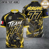 Maxcorners Darts Black Yellow Team 77 Personalized Name, Team Name 3D Shirt For Morgane