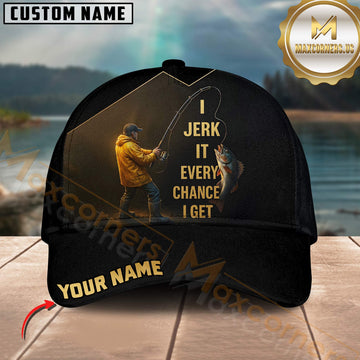 Maxcorners Fishing Funny Angler Quote Personalized 3D Cap