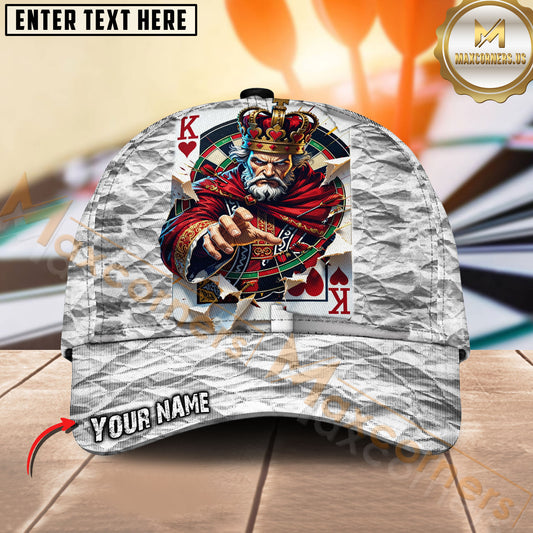 Maxcorners Darts King of Hearts Card Personalized Name Classic 3D Cap