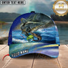 Maxcorners Ocean & Lake Fishing Personalized Name 3D Cap