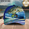 Maxcorners Ocean & Lake Fishing Personalized Name 3D Cap