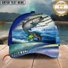 Maxcorners Ocean & Lake Fishing Personalized Name 3D Cap