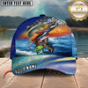 Maxcorners Ocean & Lake Fishing Personalized Name 3D Cap