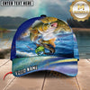 Maxcorners Ocean & Lake Fishing Personalized Name 3D Cap