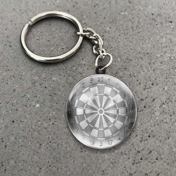 Maxcorners Darts Silver Metal Dartboard 3D Keychain