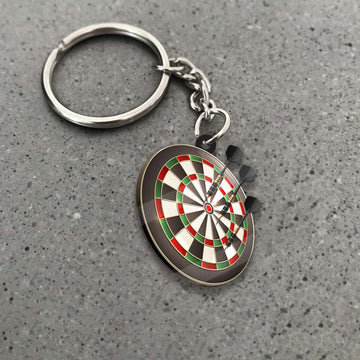 Maxcorners Darts Bullseye Board With Three Darts 3D Keychain