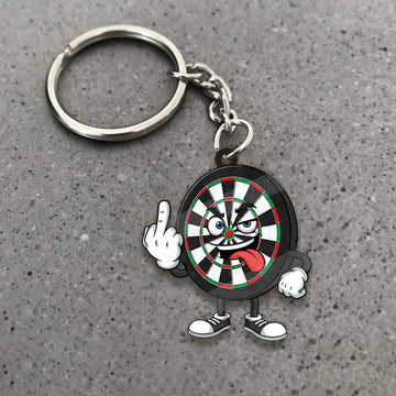 Maxcorners Darts Angry Dartboard Character 3D Keychain