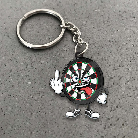 Maxcorners Darts Angry Dartboard Character 3D Keychain
