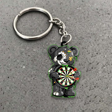 Maxcorners Darts Zombie Teddy Bear Dartboard 3D Keychain
