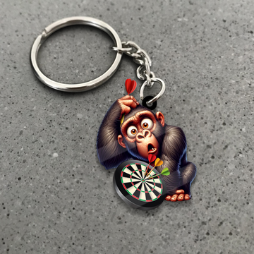 Maxcorners Darts Funny Monkey Dartboard 3D Keychain