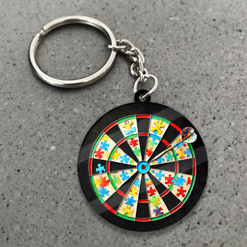 Maxcorners Darts Puzzle Pattern Dartboard 3D Keychain