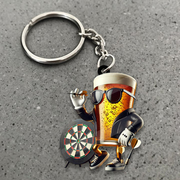 Maxcorners Darts Beer Cup Character Dartboard 3D Keychain
