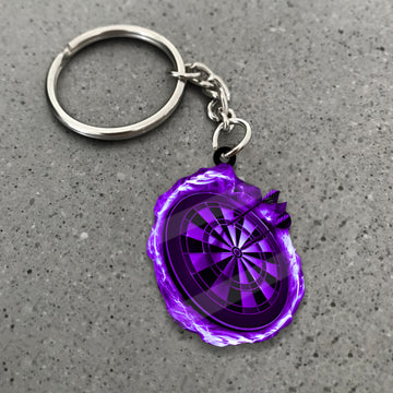 Maxcorners Darts Purple Lightning Dartboard 3D Keychain